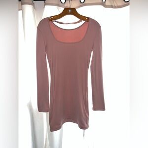 Long Sleeve Pink Dress